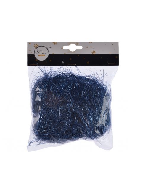 Decoris Haar pvc punched tinsel nachtblauw L.5cm x W.15cm x H.15cm