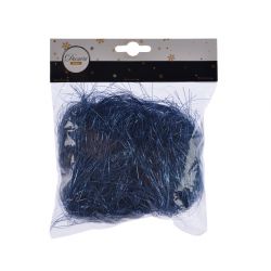 Decoris Haar pvc punched tinsel nachtblauw L.5cm x W.15cm x H.15cm