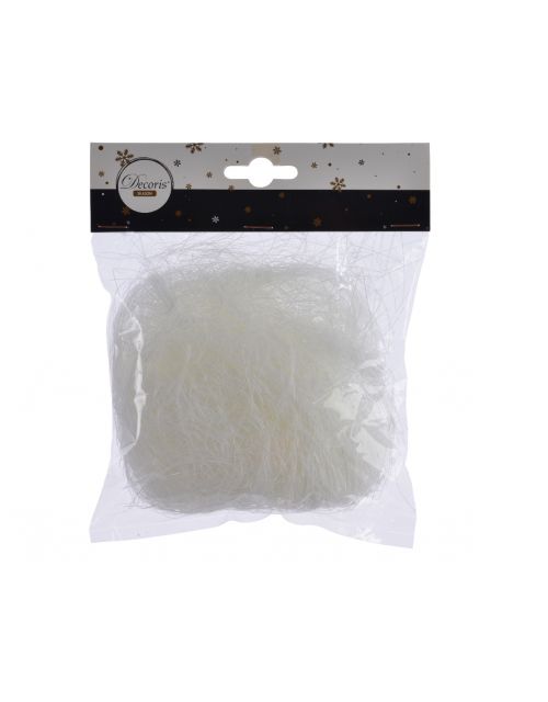 Decoris Haar pvc punched tinsel wit L.5cm x W.15cm x H.15cm