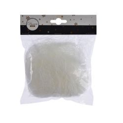 Decoris Haar pvc punched tinsel wit L.5cm x W.15cm x H.15cm
