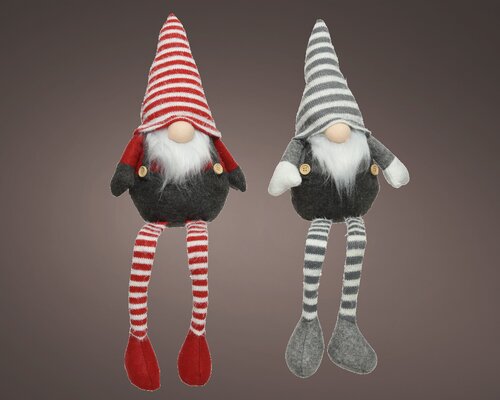Decoris LED gnoom polyester steady BO binnen 2col ass