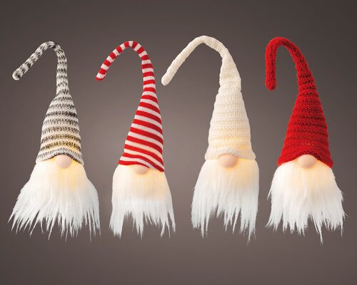 Decoris LED gnoom polyester steady BO binnen 4kl.ass