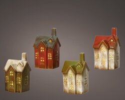 Lumineo LED huis keramiek steady binnen 4col ass