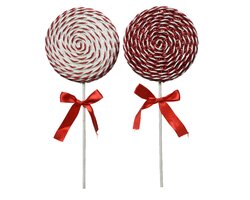 Decoris Lolly foam glitter and ribbon glitter, red satin bow 2col ass