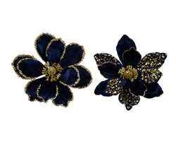 Decoris Magnolia op clip polyester fluweel 2ass