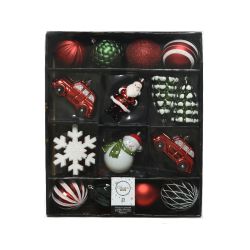 Decoris Mix box kunststof matt - shiny - glitter glitter mix assortie H.8cm