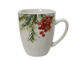 Decoris Mok porselein bullet decal leaf and berry pattern