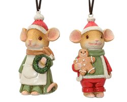 Decoris Muis polyresin gingerbread-wreath 2ass
