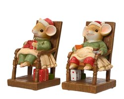 Decoris Muis polyresin sitting on chair 2ass