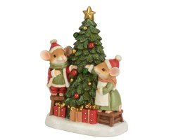 Decoris Muis polyresin xmas tree-giftboxes
