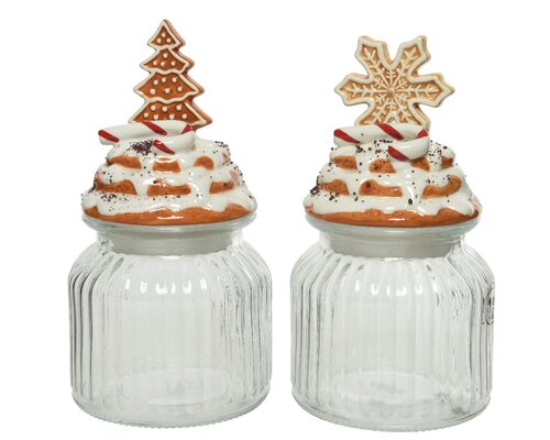 Decoris Opbergpot glas 2ass