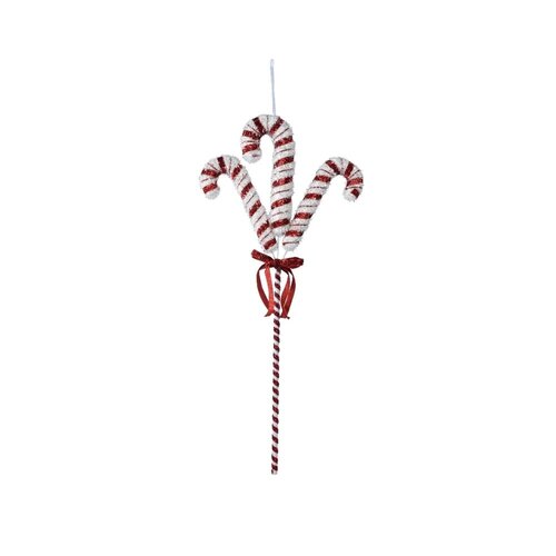DEcoris Orn.foam zuurstok l26bh58cm rd/wit