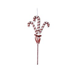 DEcoris Orn.foam zuurstok l26bh58cm rd/wit