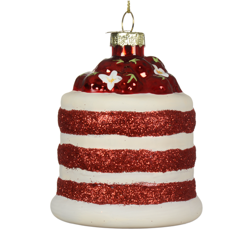 Decoris Orn.glas cake l7.1b7.1h9cm a2