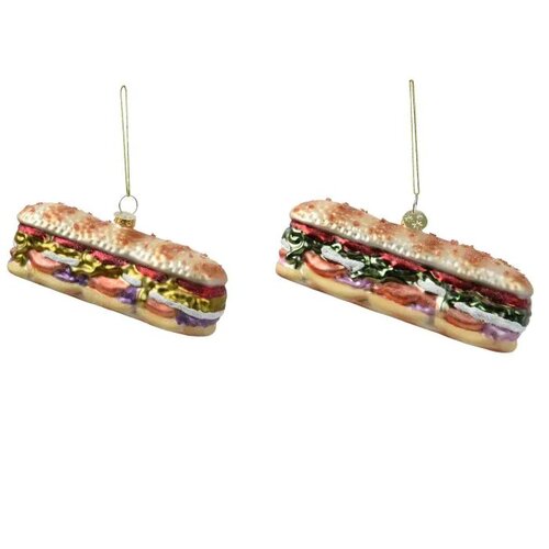 Decoris Orn.glas food l12.8b4h5.1cm 2 assorti 1 stuk
