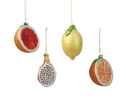 decoris Orn.glas fruit l6.4b6.4h11cm gl 4 assorti 1 stuk