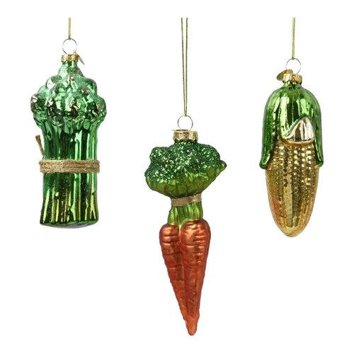 DEcoris Orn.glas groente  3 assorti 1 stuk