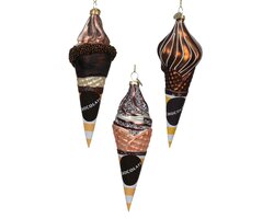 Decoris Orn.gls ijsjes l4.6b4.9h16.4 brn 3 assorti 1 stuk