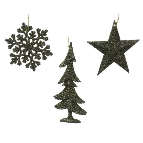 Decoris Orn.plc hanger h10.5cm a3 dengrn