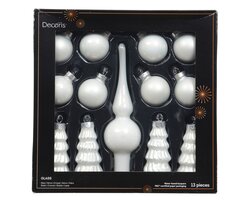 Decoris Ornament glas enamel - matt mix - afbeelding 1
