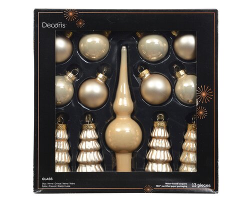 Decoris Ornament glas enamel - matt mix - afbeelding 1