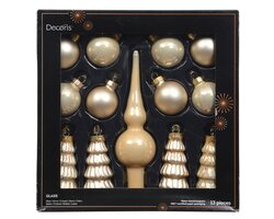 Decoris Ornament glas enamel - matt mix - afbeelding 1