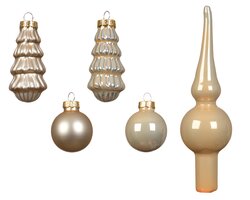 Decoris Ornament glas enamel - matt mix - afbeelding 2