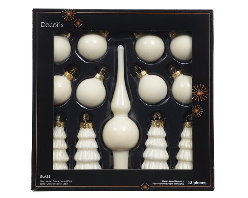 Decoris Ornament glas enamel - matt mix - afbeelding 1