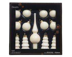Decoris Ornament glas enamel - matt mix - afbeelding 1