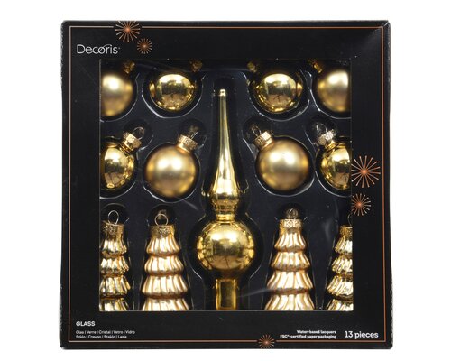 Decoris Ornament glas shiny - matt mix - afbeelding 1