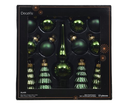 Decoris Ornament glas shiny - matt mix - afbeelding 1