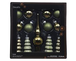 Decoris Ornament glas shiny - matt mix - afbeelding 1