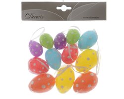 DECORIS Paasei plastic b4h6cm a6 12st