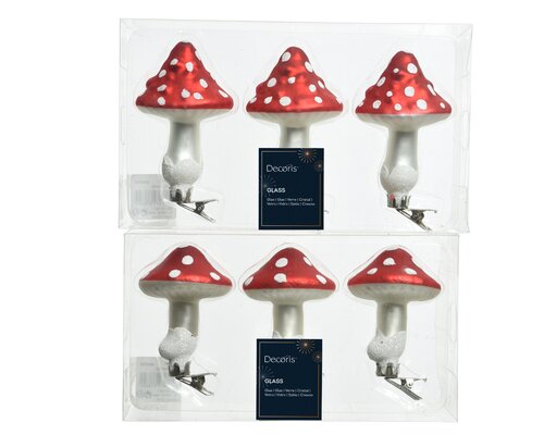 Decoris Paddenstoel op clip glas dots 2ass - afbeelding 1