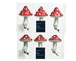 Decoris Paddenstoel op clip glas dots 2ass - afbeelding 1