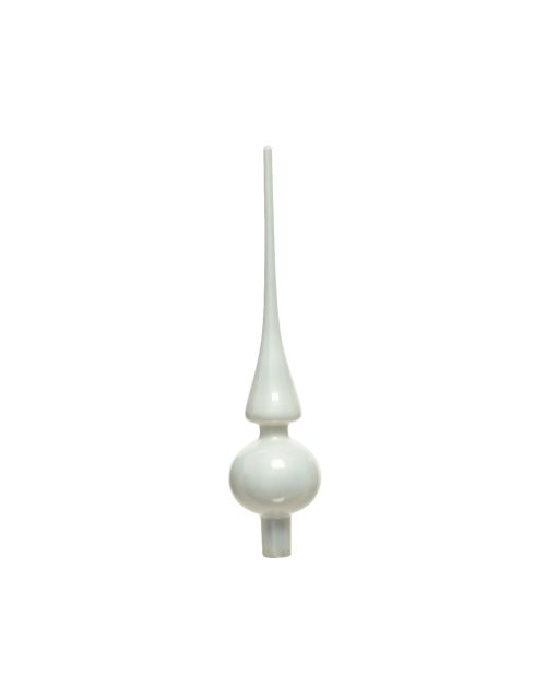 Decoris Piek glas enamel winterwit dia6cm x H.26cm