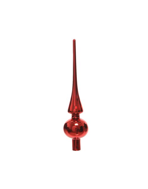 Decoris Piek glas shiny kerstrood dia6cm x H.26cm