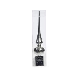 Decoris Piek glas shiny zilver dia6cm x H.26cm