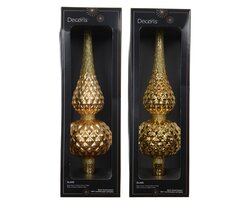 Decoris Piek glas matt with glitter on top and edge 2ass - afbeelding 1