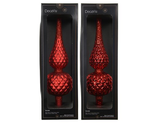 Decoris Piek glas matt with glitter on top and edge 2ass - afbeelding 1