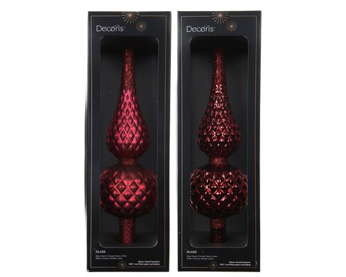 Decoris Piek glas matt with glitter on top and edge 2ass - afbeelding 1
