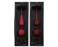 Decoris Piek glas matt with glitter on top and edge 2ass - afbeelding 1