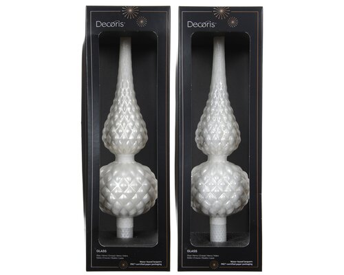 Decoris Piek glas matt with glitter on top and edge 2ass - afbeelding 1