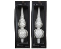 Decoris Piek glas matt with glitter on top and edge 2ass - afbeelding 1