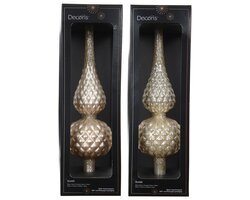 Decoris Piek glas matt with glitter on top and edge 2ass - afbeelding 1