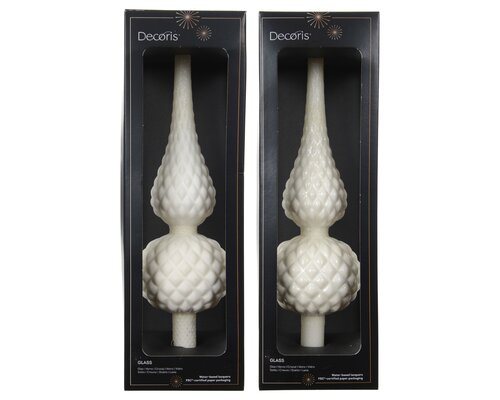 Decoris Piek glas matt with glitter on top and edge 2ass - afbeelding 1