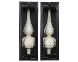 Decoris Piek glas matt with glitter on top and edge 2ass - afbeelding 1