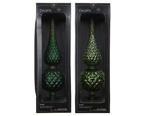 Decoris Piek glas matt with glitter on top and edge 2ass - afbeelding 1