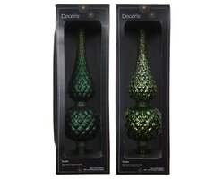 Decoris Piek glas matt with glitter on top and edge 2ass - afbeelding 1