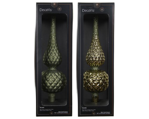 Decoris Piek glas matt with glitter on top and edge 2ass - afbeelding 1